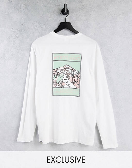 The North Face Faces long sleeve t-shirt in white/mint Exclusive at ASOS
