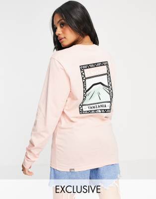The North Face – Faces – Różowy T-shirt z długim rękawem, tylko w ASOS