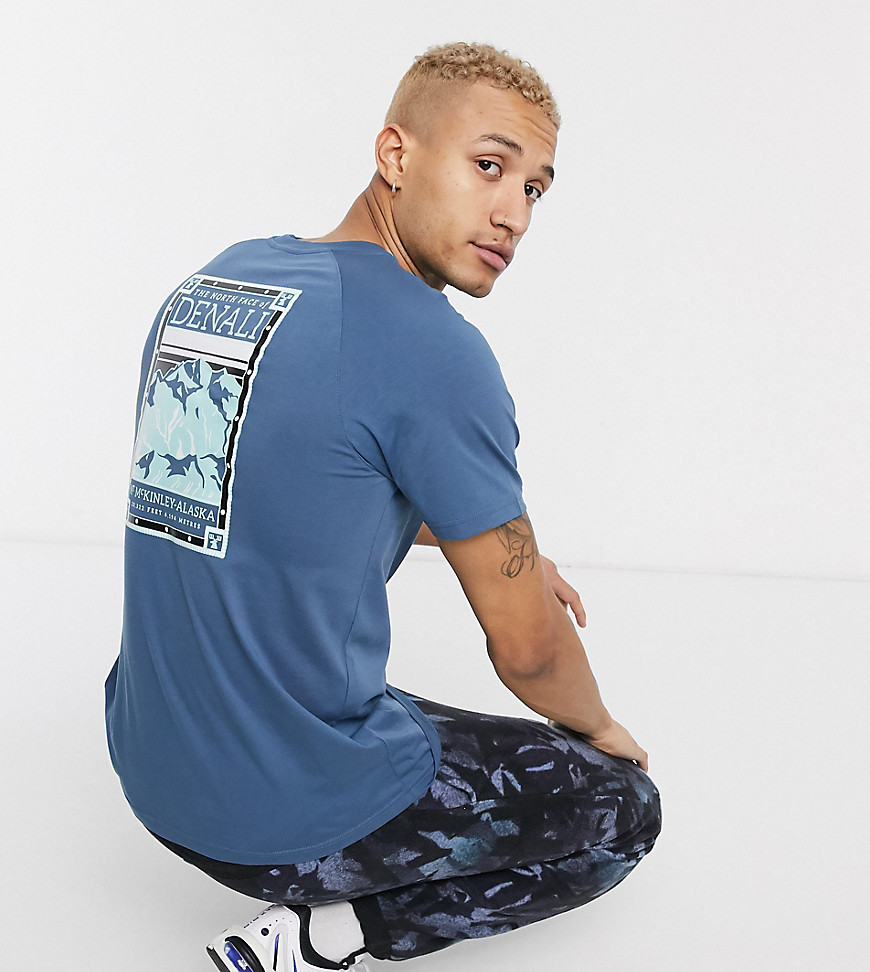 The North Face Faces t-shirt in blue Exclusive at ASOS-Grey