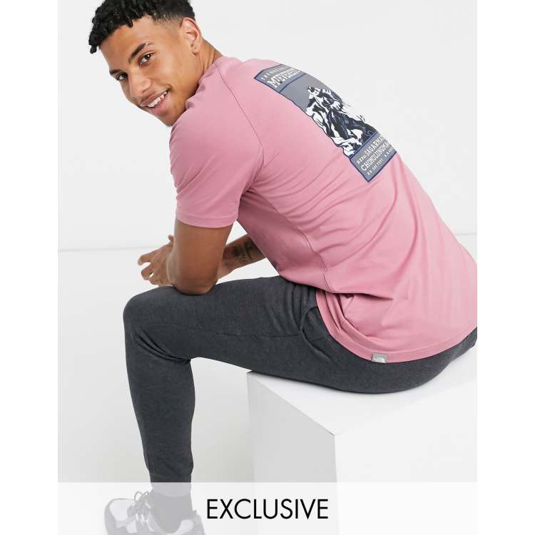 Pink north face t shirt mens sales