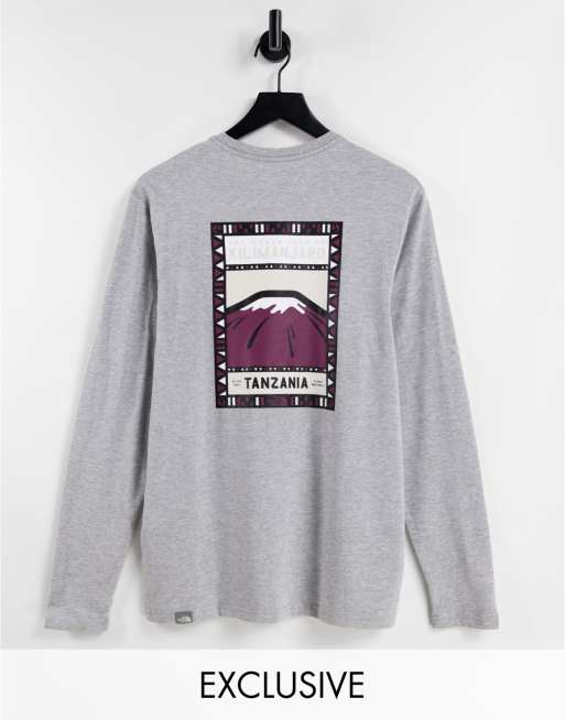 The North Face - Faces - T-shirt met lange mouwen in grijs, exclusief bij ASOS