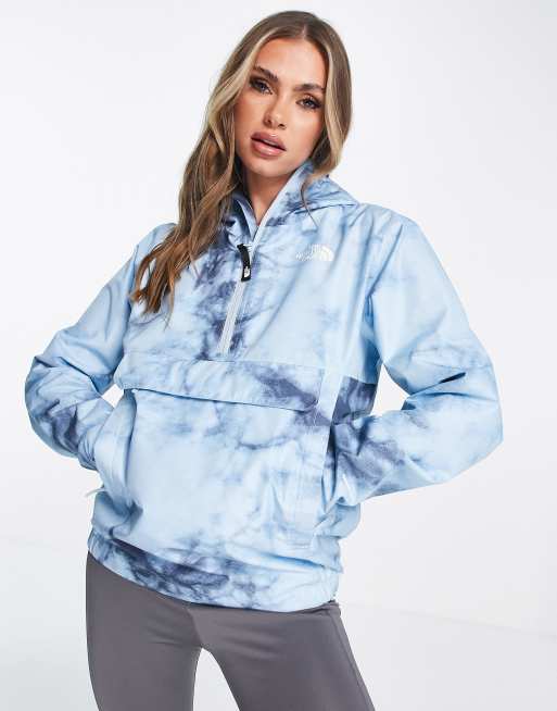 The North Face – Fanorak – Niebieska kurtka wodoodporna z efektem tie dye 