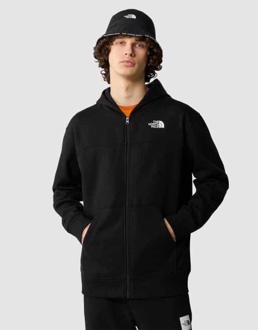 The North Face - Felpa basic nera con cappuccio e chiusura con zip