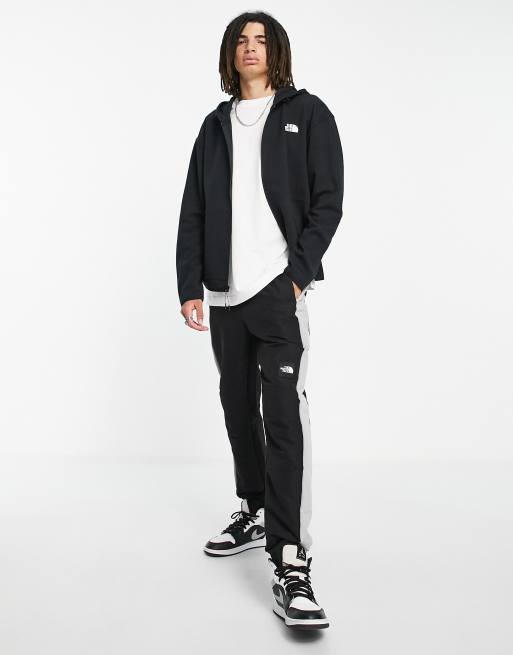 The North Face - Felpa con cappuccio nera tecnica in pile con zip, 3 di 4