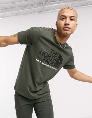 khaki green north face t shirt