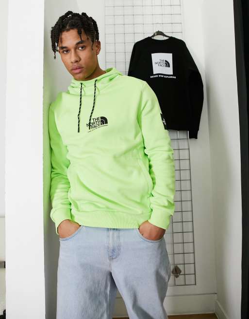 Lime green north face on sale hoodie