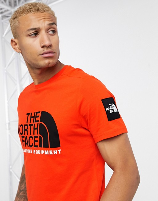 The North Face Fine Alpine t-shirt in orange