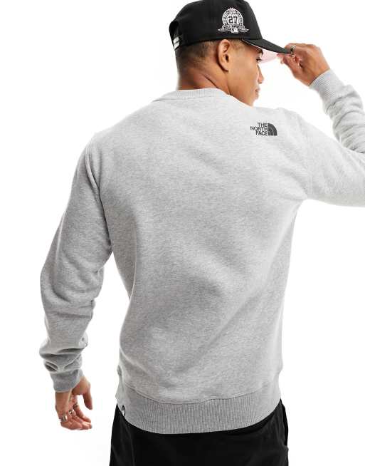 The North Face Fine logo fleece sweatshirt in grey