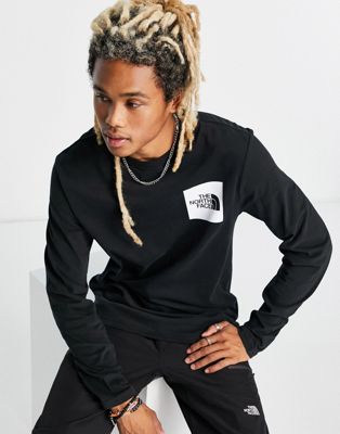 The North Face Fine logo long sleeve t-shirt in black