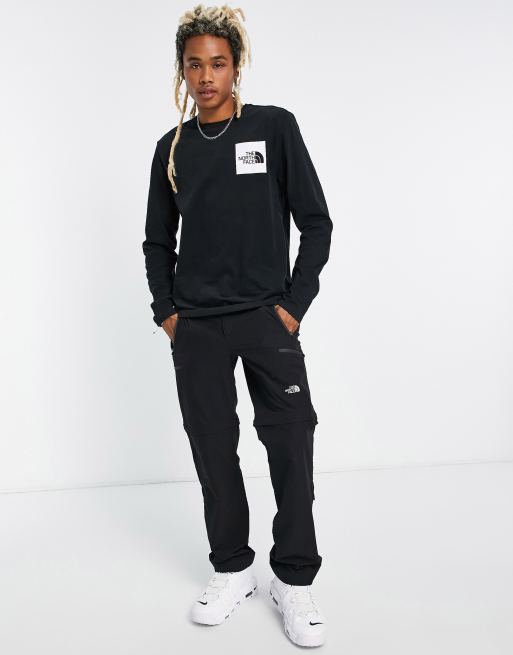 The North Face Fine logo long sleeve t-shirt in black, 4 of 4