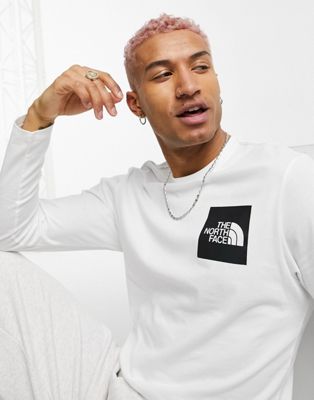 The North Face Fine logo long sleeve t-shirt in white