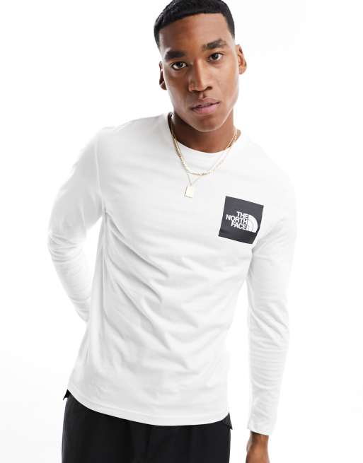 The North Face Fine logo long sleeve t-shirt in white