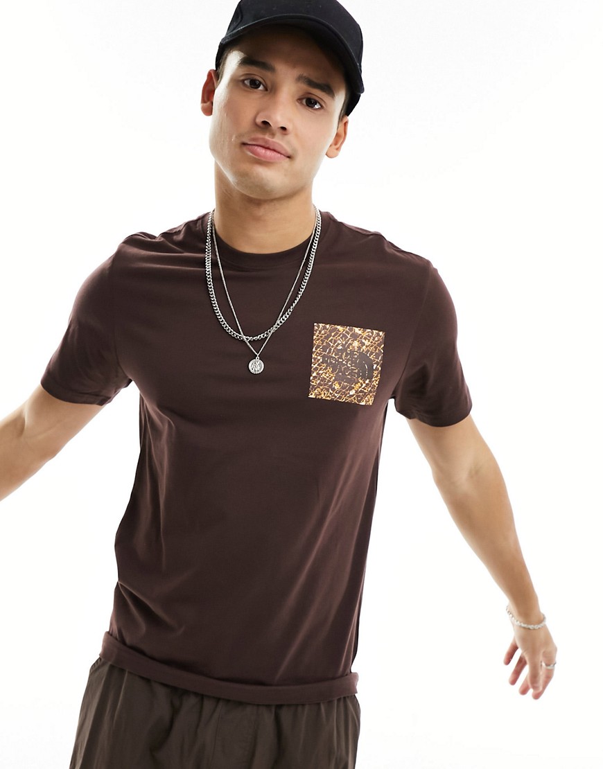 The North Face Fine logo t-shirt in brown