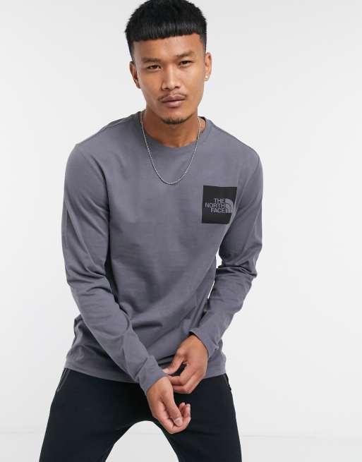 North face long sleeve t shirt top grey