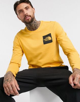 yellow north face long sleeve