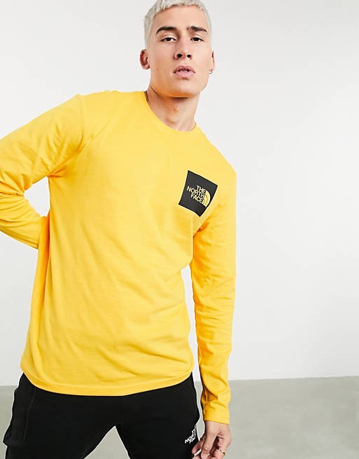 Ritueel Diversiteit blijven The North Face Fine long sleeve t-shirt in yellow | ASOS