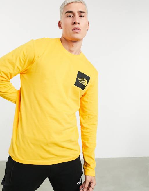 Portugees Welkom Herdenkings The North Face Fine long sleeve t-shirt in yellow | ASOS