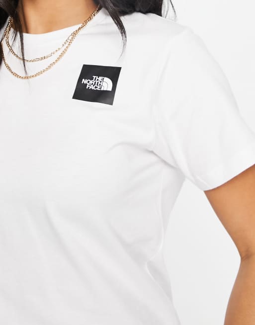 The North Face Fine T-shirt with box logo in white