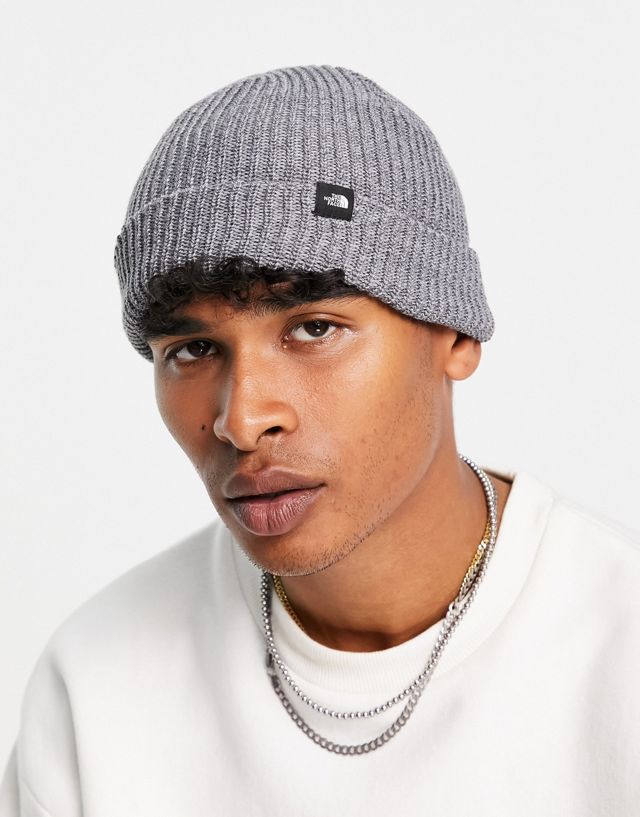 The North Face - fisherman ribbed beanie in gray