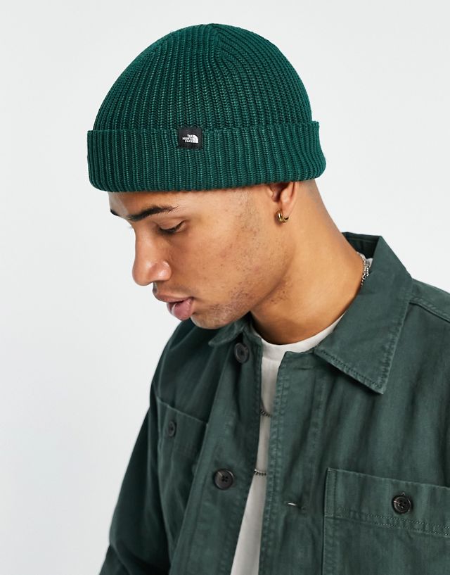 The North Face Fisherman ribbed beanie in green