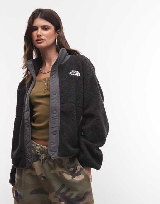 The North Face fleece Cragmont con bottoni a pressione nero e grigio, 4 di 4