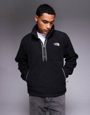 The North Face Fleeski 1/4 zip heavy fleece jacket in black