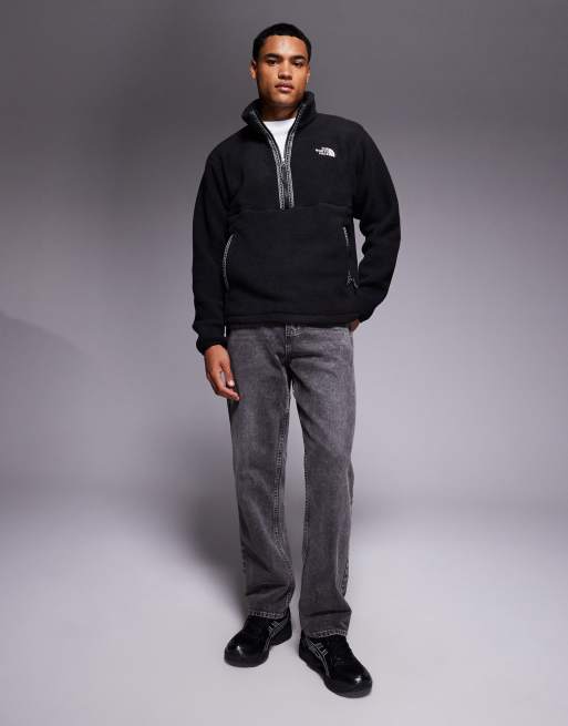 The North Face Fleeski 1/4 zip heavy fleece jacket in black | ASOS