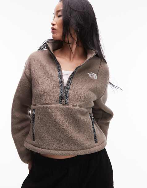The North Face – Fleeski – Brun pullover med kvartslång dragkedja - view 1