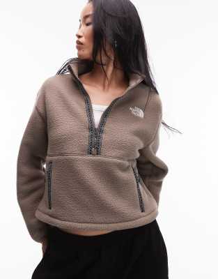 The North Face - Fleeski - Pullover in Braun mit kurzem Reißverschluss-Brown