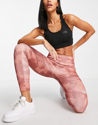 The North Face Flex High Rise leggings in pink tie dye