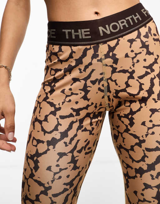 The North Face Flex high waist 7/8 leggings in beige dye print