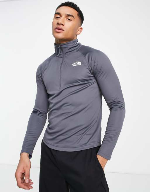 The North Face – Flex II – Langärmliges Oberteil in Dunkelgrau mit kurzem 1/4-Reißverschluss