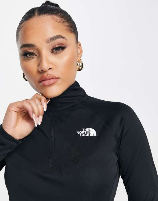The North Face Flex II Top met 1 4 rits en lange mouwen in zwart ASOS