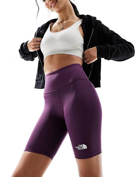 The North Face Flex logo legging shorts in purple