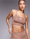 [The North Face] The North Face Flex logo low support bra in brown M BROWN