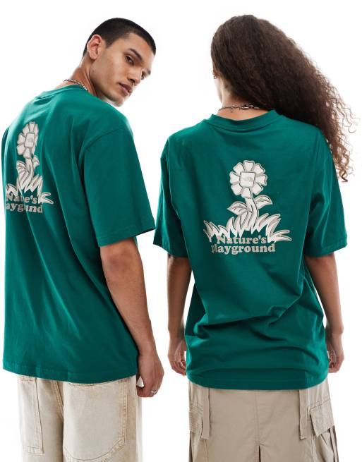 The North Face Flower backprint oversized t-shirt in dark