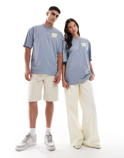 The North Face Flower backprint oversized t-shirt in pastel grey, 3 of 4
