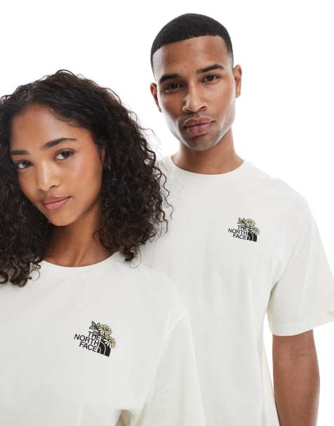 The North Face Flower Dome unisex logo t-shirt in off white - view 1