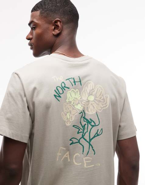 The North Face Flower Scribble backprint t-shirt in grey