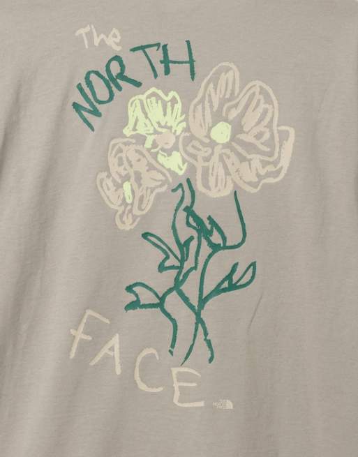 The North Face - Flower Scribble - Grå T-shirt med print på ryggen, 8 af 9