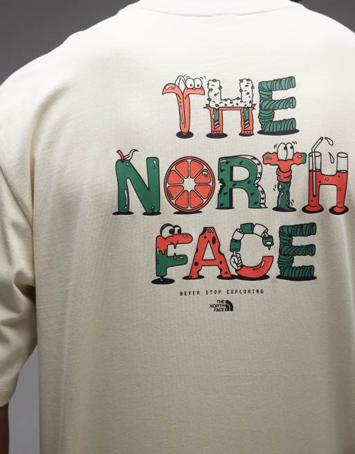 The North Face food fun back print t-shirt in beige, 5 of 5