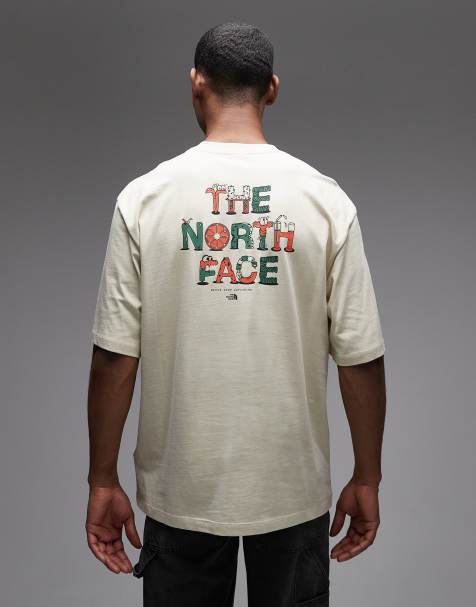 The North Face – Food Fun – Beżowy T-shirt z nadrukiem na plecach - view 1