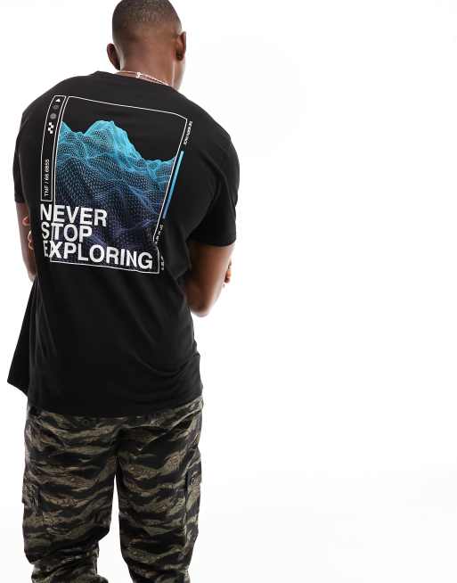 The North Face Mountain Outline back print t-shirt in black