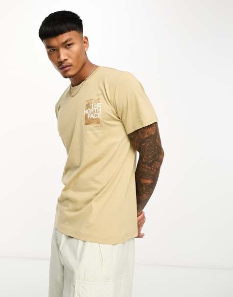 The North Face Foundation chest print t-shirt in khaki stone