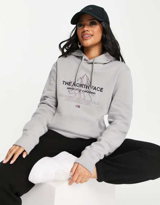North face dark hot sale grey hoodie