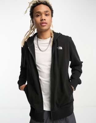 The North Face full zip logo fleece hoodie in black | ASOS