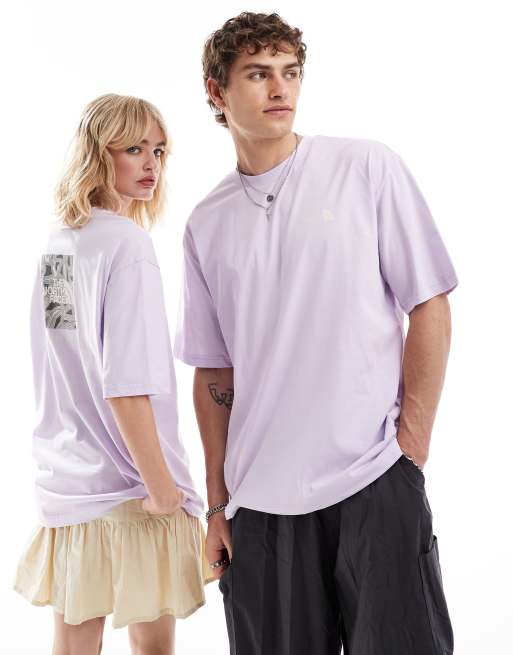 The North Face – Geolines Redbox – Liliowy T-shirt oversize z nadrukiem na plecach – tylko w ASOS