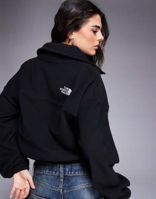 The North Face Glacier 1/2 zip oversized fleece in black
