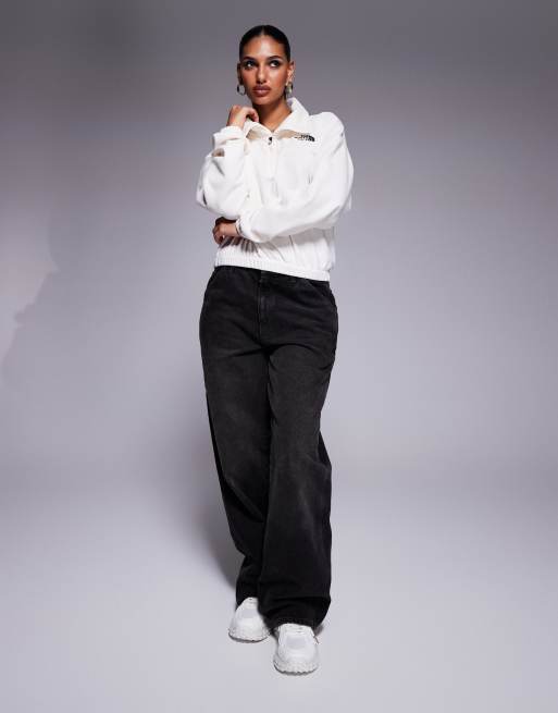 The North Face Glacier 1/2 zip oversized fleece in off white