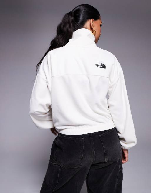 The North Face Glacier 1/2 zip oversized fleece in off white